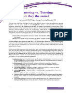 Mentoring vs. Tutoring Are They The Same?: Sue Grunwald: DECS Project Manager Secondary Mentoring 2011