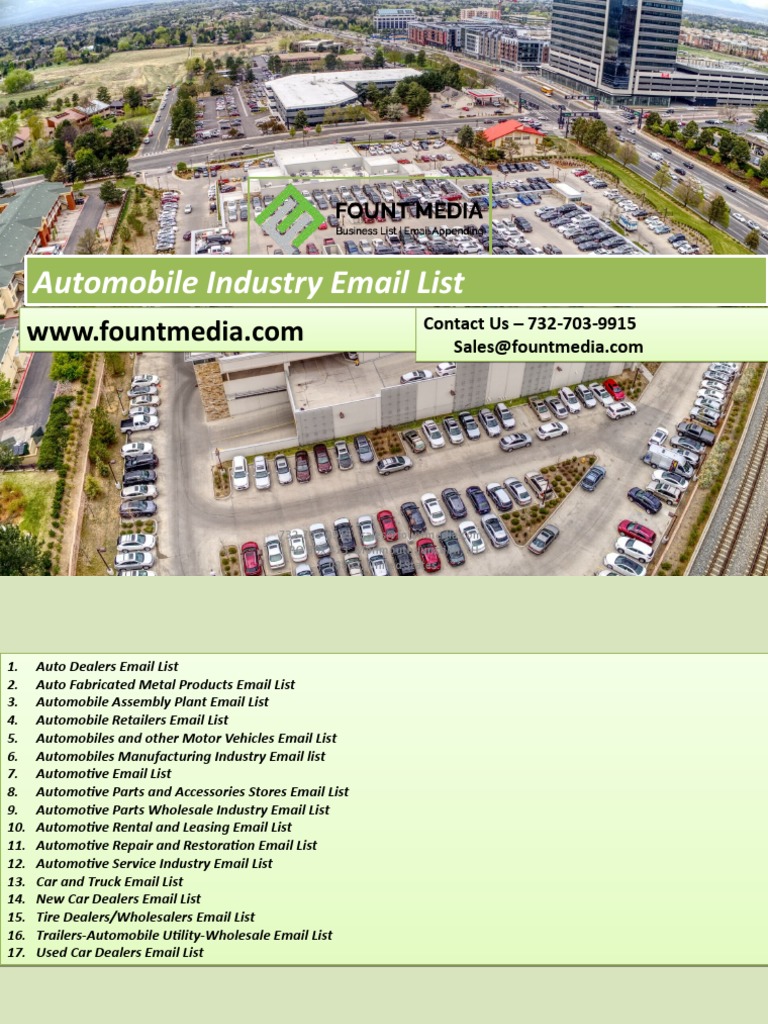 Automobile Industry Email List | PDF | Car Dealership | Automotive Industry