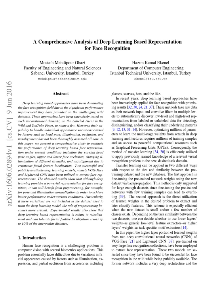 A Comprehensive Analysis of Deep Learning Based Representation For Face ...