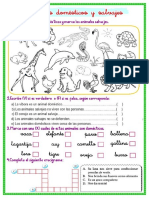 FICHA MARTES 26 OCTUBRE ANIMALES DOMESTICOS Y SALVAJES