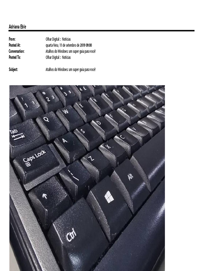 Guia de Atalhos Do Windows | PDF | Janela (informática) | Microsoft Windows