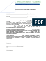 Formatoautorizacion de Descuento Por Nomina