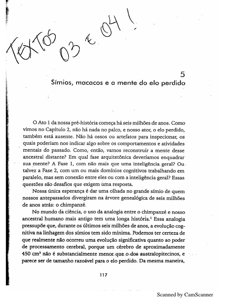 3 - MITHEN, Steven - A Pré-História Da Mente - P 117 - 184 | PDF