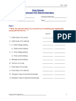 Data Sheets Experiment #10: Electrochemistry