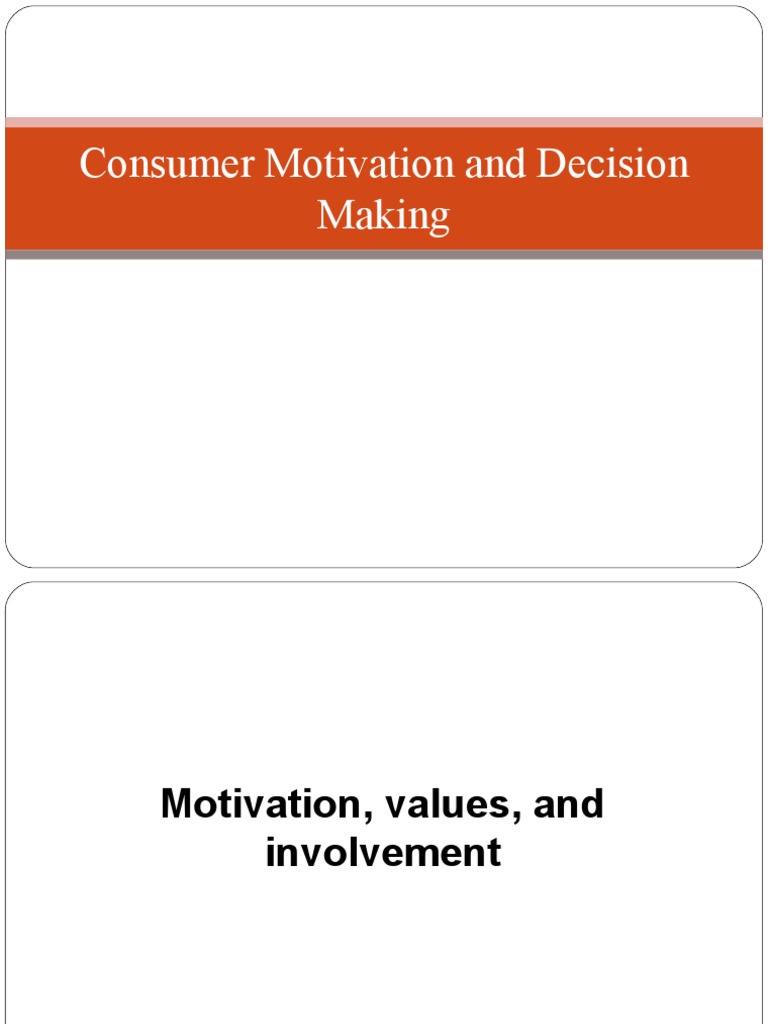 Understanding Consumer Motivation | PDF | Motivational | Motivation