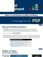 Financial Management: Class 10. Introduction To Risk and Return