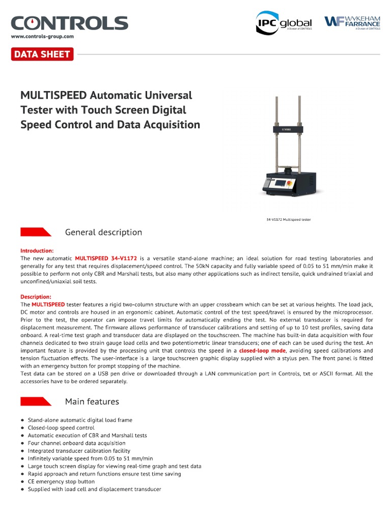 MULTISPEED Automatic Universal Tester With Touch Screen Digital Speed ...