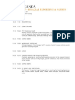 FP7 Financial Reporting & Audits - Training Agenda 5 May, 2011