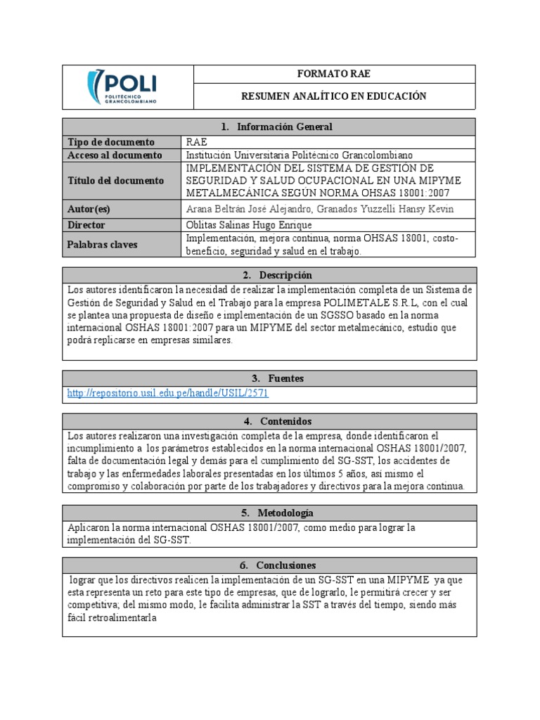 Formato Rae | PDF