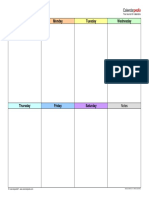 Weekly Planner Landscape 4 Columns in Color