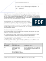 Unit 1 Differentiated Worksheet Pack (1A-C) : Punctuating Direct Speech