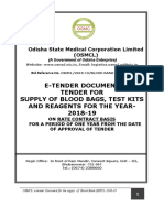 E-Tender Document Tender For Supply of Blood Bags, Test Kits and Reagents For The Year-2018-19