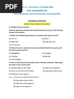 Grade 10 Employability Skill Unit 3 Bookback & Additional Mcqs