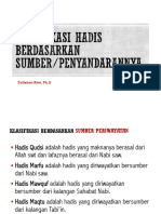 Materi 7 - A - Klasifikasi Hadis Berdasarkan Sumbernya - Mhs