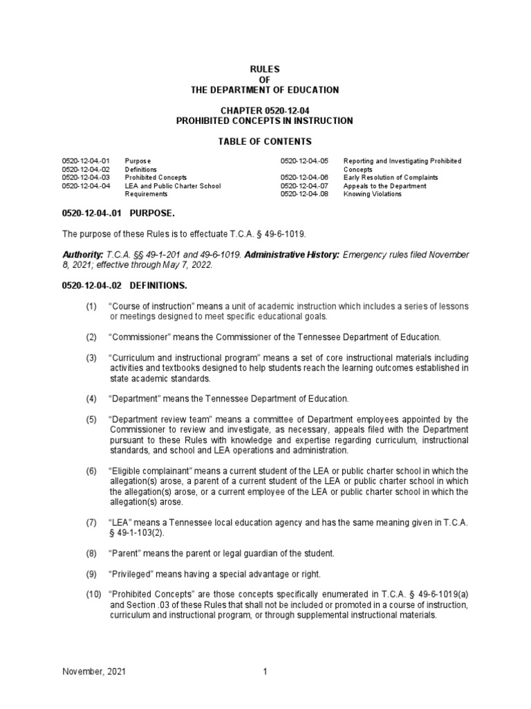 Department of Education Rules | PDF | Complaint | Curriculum