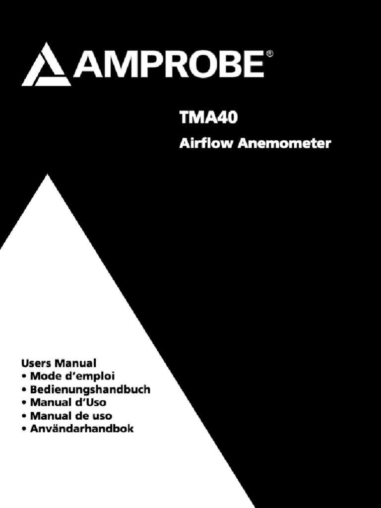 Amprobe TMA40 Airflow Anemometer Manual de Usuario Manualzz PDF