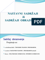 Nastavni Sadržaji - Obrazovanja