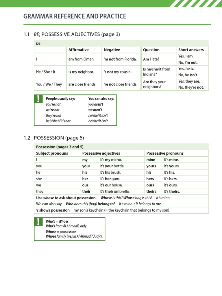 Evolve Special Edition Level 2 Grammar Charts Pdf Perfect Grammar