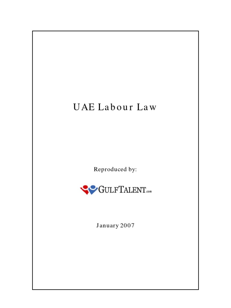 UAE Labour Law PDF Working Time Apprenticeship