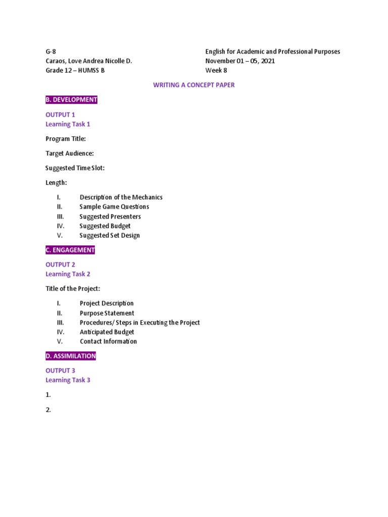 Writing a Concept Paper Guide | PDF