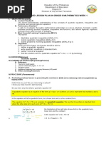 Detailed Lesson Plan in Grade 9 Mathematics Week 1