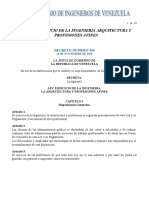 Ley de Ejercicio de La Ingenieria Arquitectura y Profesiones Afines