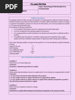 Class Notes: Class: XII Topic: Accounting of Partnership Firm: Fundamentals Subject: ACCOUNTANCY