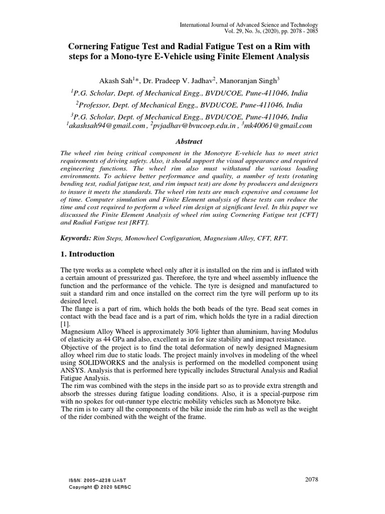 Cornering Fatigue Test and Radial Fatigue Test On A Rim With Steps For