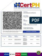 Covid-19 Vaccination Certificate: Leah Abjelina Espeleta