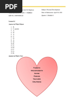 Lesson 6.1 Answer in What I Know