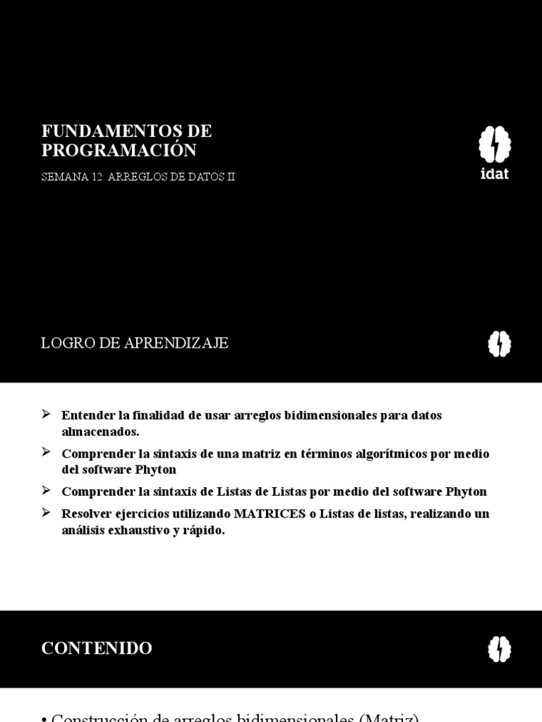 Arreglos Bidimensionales en Python | PDF | Estructura de datos de ...