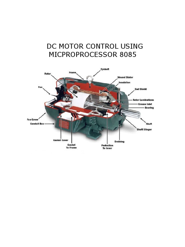 DC Motor Control with 8085 Microprocessor | PDF | Electric Motor | Relay