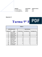 Exercício 10 e 11 Informatica