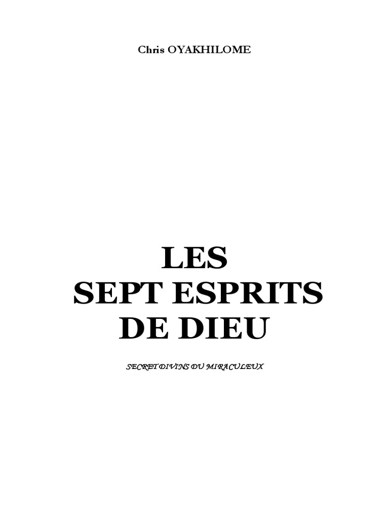 Les Sept Esprits de Dieu expliqués | PDF | Saint-Esprit | Jésus