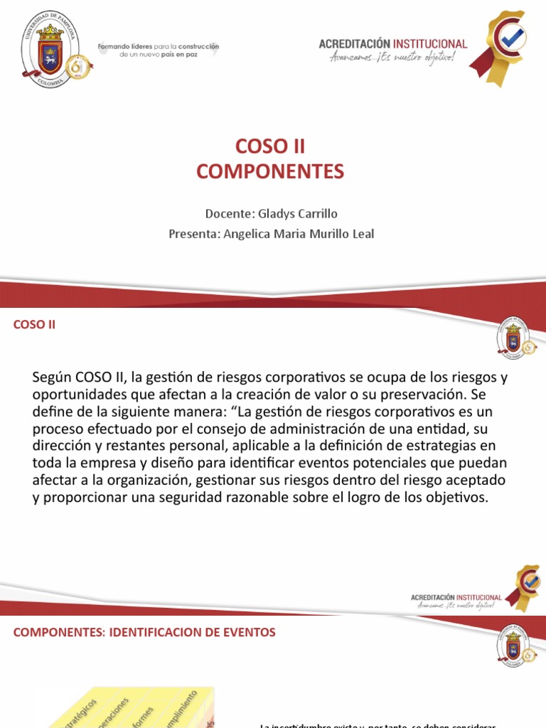 Gestión de Riesgos según COSO II | PDF | Evaluación de riesgos | Riesgo