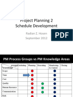 Project Planning 2 Schedule Development: Radian Z. Hosen September 2012