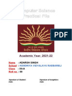 Computer Science Practical File: Academic Year: 2021-22