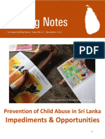 SL Briefing Note 23 Prevention of Child Abuse in Sri Lanka Impediments Opportunities