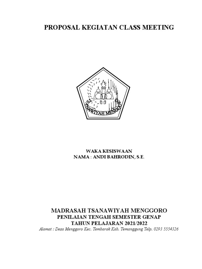 Proposal Kegiatan Class Meeting MTs Menggoro | PDF