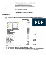 Departmental Account Problems & Answer