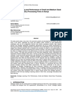 Strategic Learning and Performance of Small and Medium Sized Dairy Processing Firms in Kenya