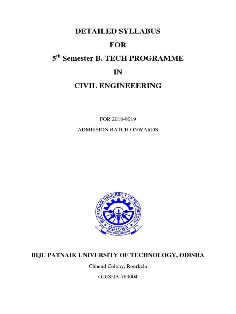 5th Semester Civil Engineering Syllabus | PDF | Sewage Treatment ...