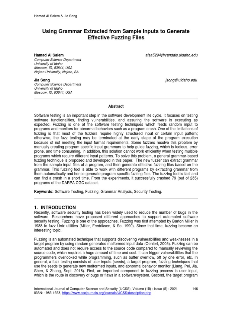 Grammar-Based Fuzzing for Software Testing | PDF | Computing | Software ...