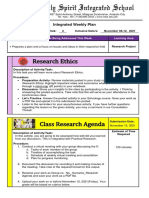 Research Ethics: Integrated Weekly Plan