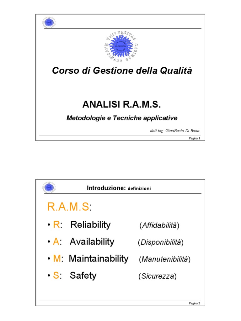 Analisi RAMS | PDF
