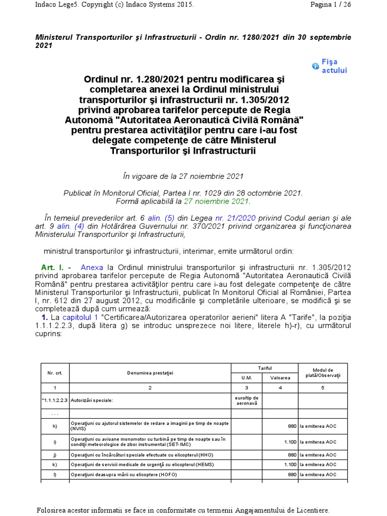Ordinul Nr. 1.280 - 2021 | PDF