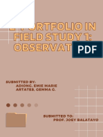 E-Portfolio in Field Study 1: Observation