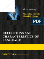 Definitions and Characteristics of Language