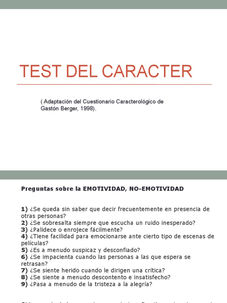 2-Test Del Caracter | PDF | Conceptos psicologicos | Sicología