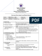 Classroom Observation Lesson Plan in Science 6